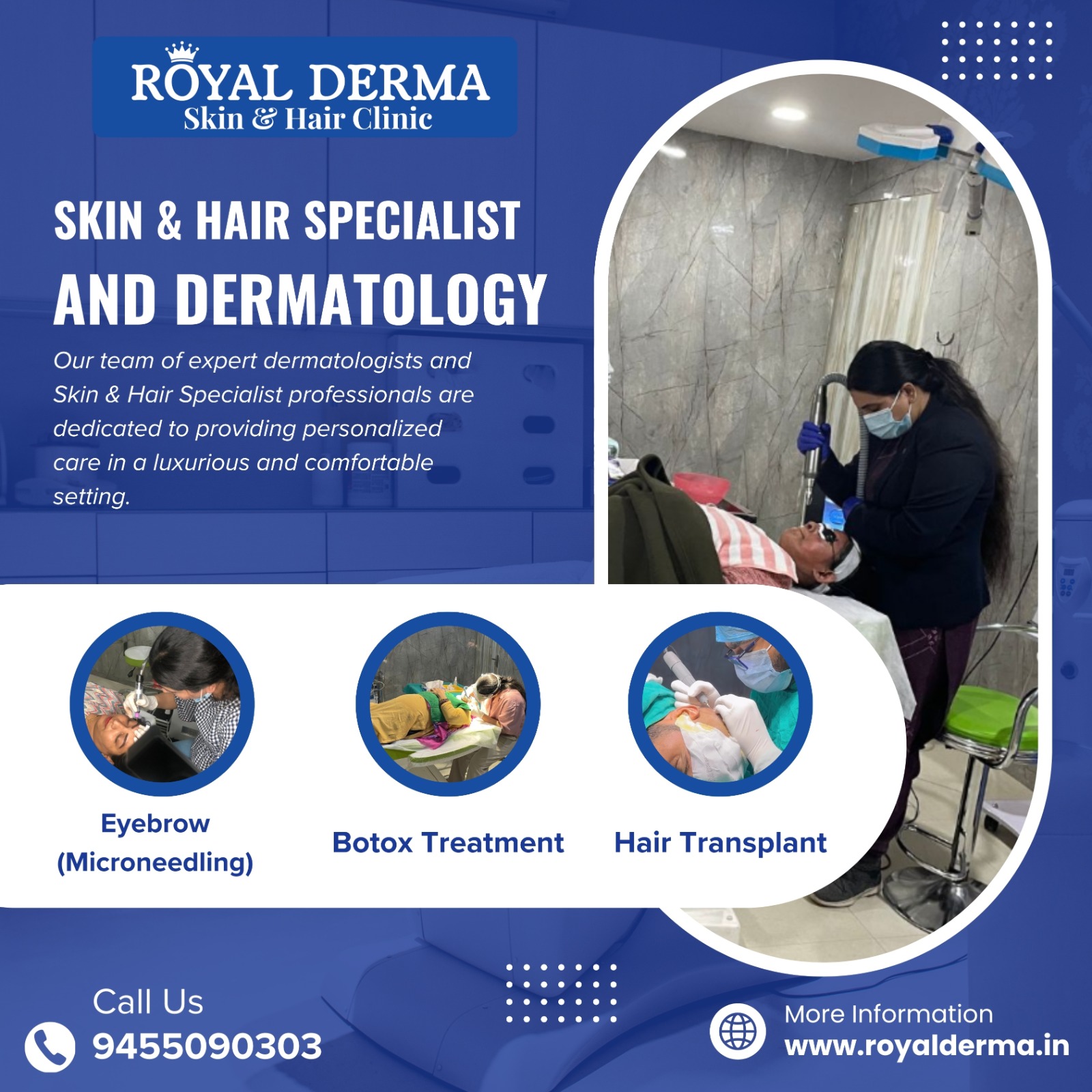 Skin & Hair Specialist and Dermatology Care at Royal Derma Clinic, Dwarka
