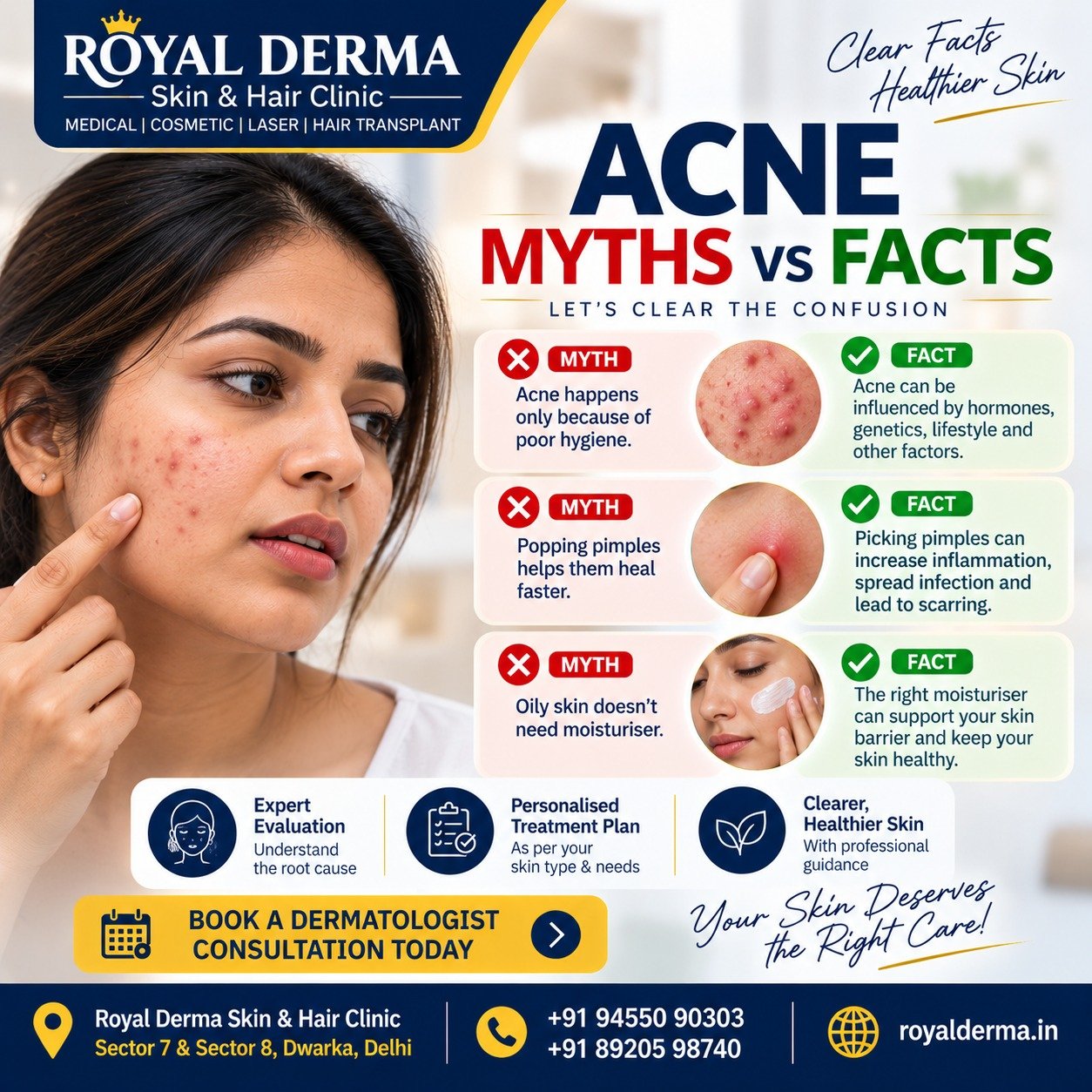 Acne Myths vs Facts Expert Acne Care in Dwarka, Delhi